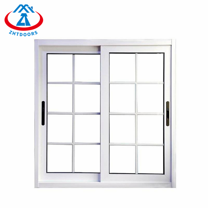 French Grill Design Aluminium Frame Tempered Glass Sliding Window