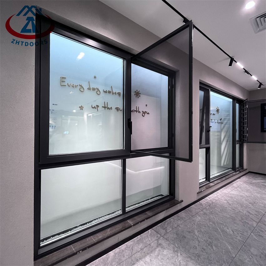 Black Thermal Break Double Glazed Aluminium Sliding Window Zhongtai