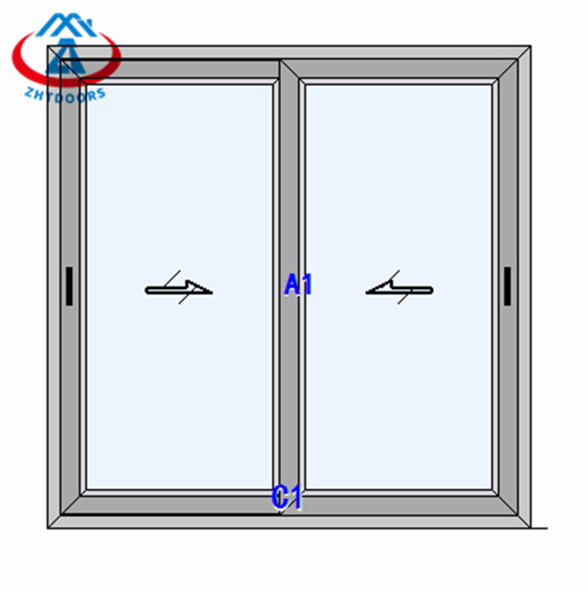 Thermal Broke Window Aluminum Double Tempered Glass Sliding Window