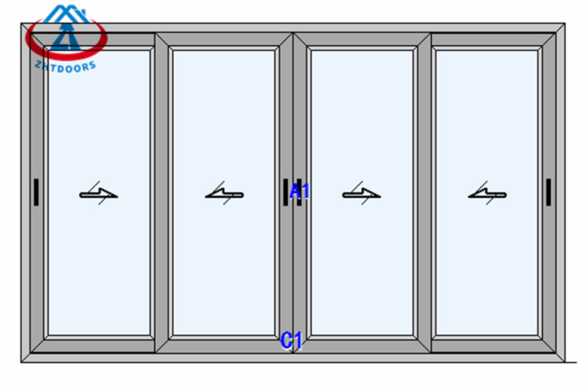 Thermal Broke Window Aluminum Double Tempered Glass Sliding Window