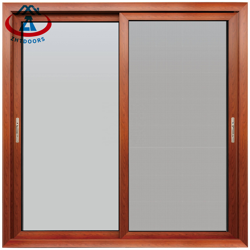 Wooden Grain Design Aluminum Sliding Window Hollow