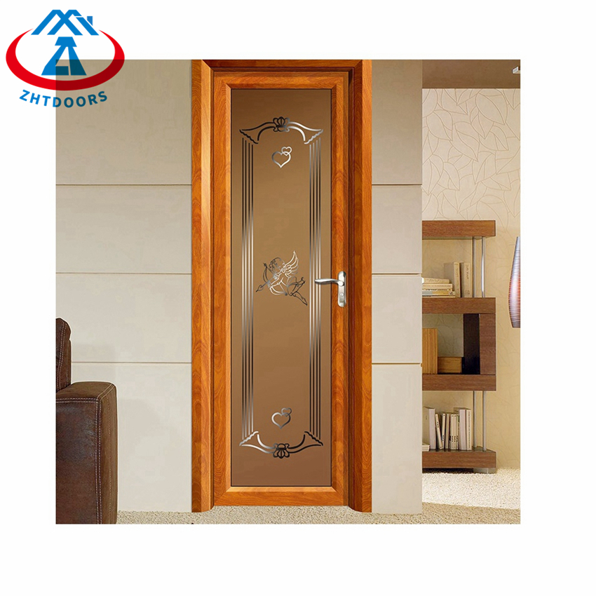 Aluminum Frame Interior Swing Glass Door Toilet Door