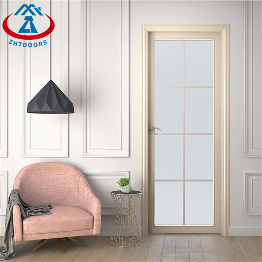 Aluminum Frame Interior Swing Glass Door Toilet Door