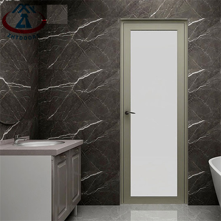 Aluminum Frame Interior Swing Glass Door Toilet Door