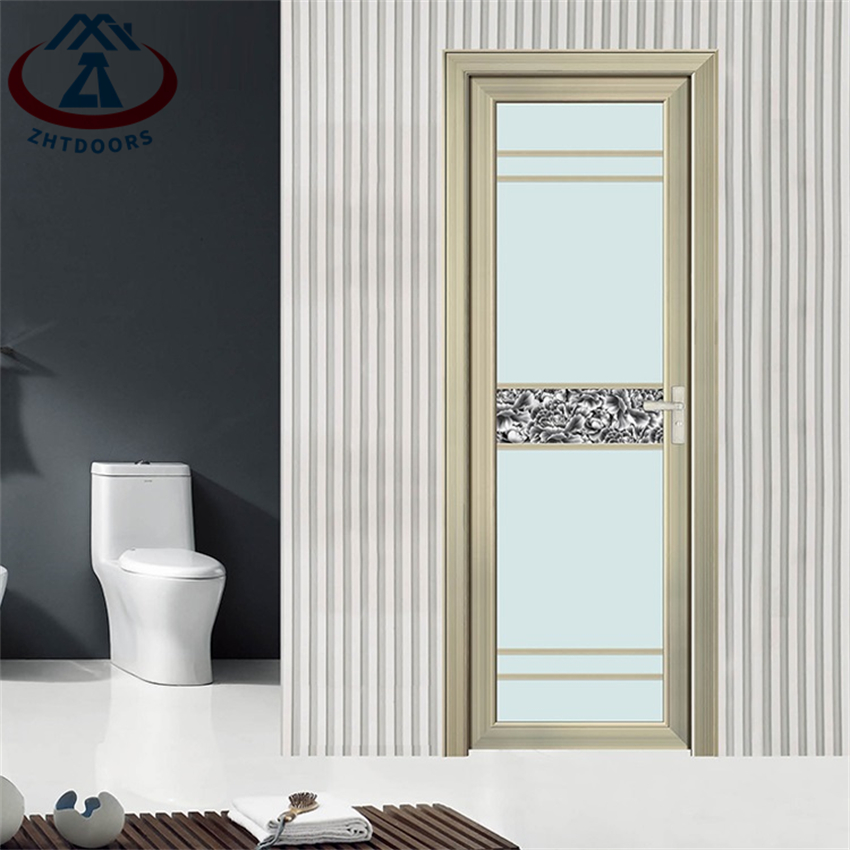 Aluminum Frame Interior Swing Glass Door Toilet Door
