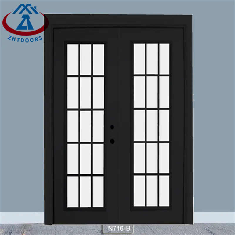 Black Color Modern Design Swing Open Main Entrance Door