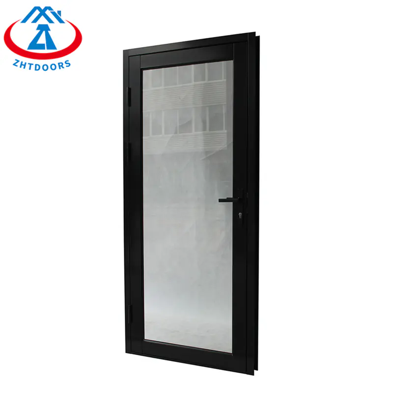 Black Exterior Commerical Grade Aluminum Laminated Safety Swing Door