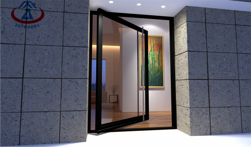 Aluminum Double Glazed Swing Pivot French Swing Door