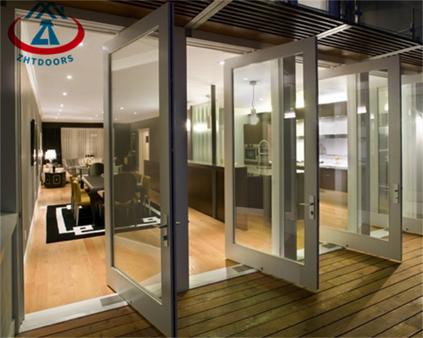 Aluminum Double Glazed Swing Pivot French Swing Door