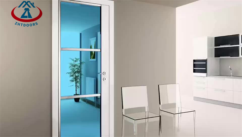 Glass Aluminum Toilet Door Interior House Swing Door