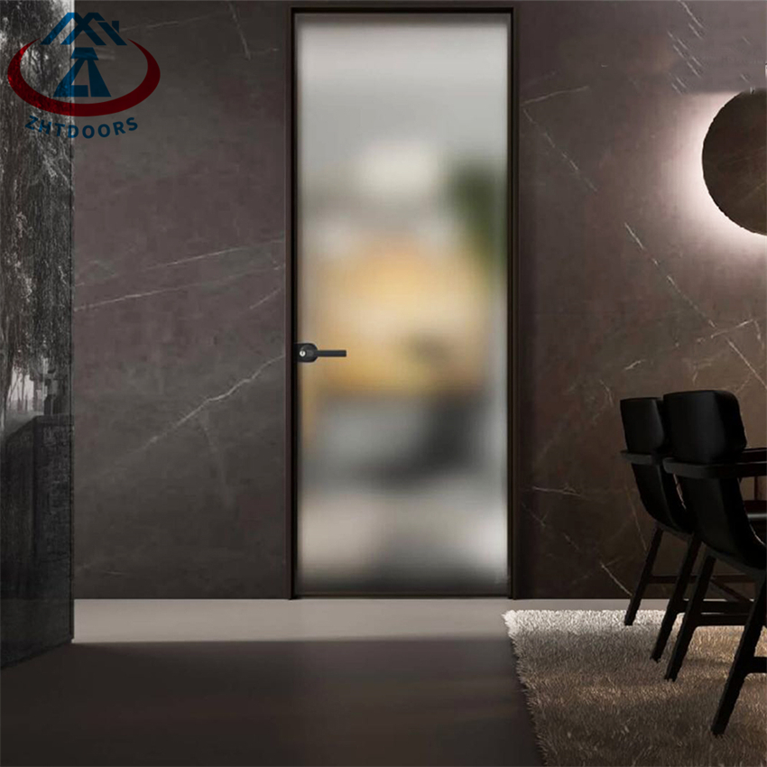 Glass Aluminum Toilet Door Interior House Swing Door