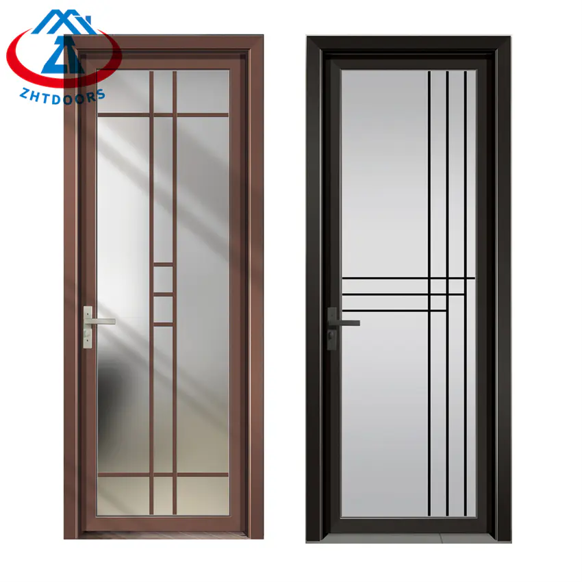 High Quality Frosted Double Glass Toilet Door