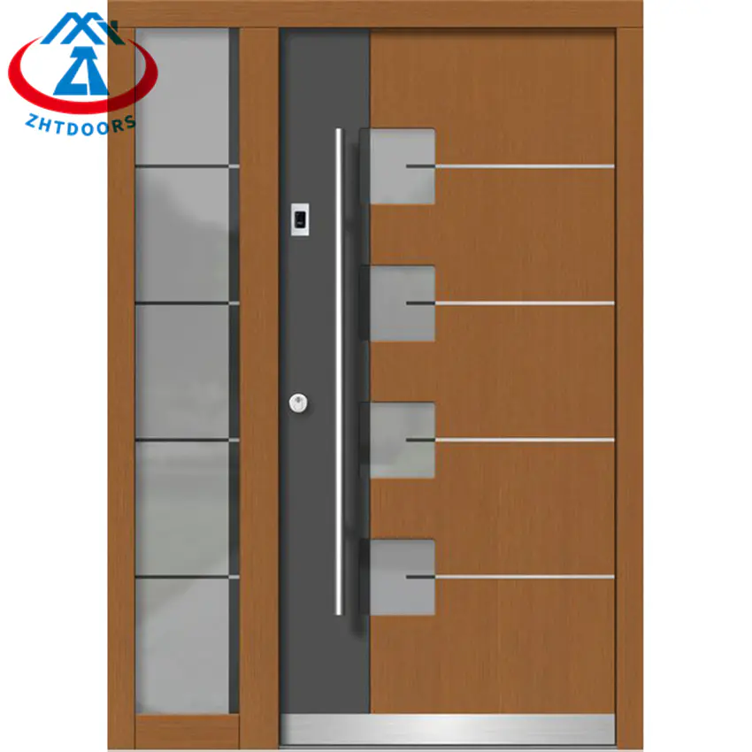 Home Exterior Wooden Doors Security Iron Luxury Aluminium Swing Door