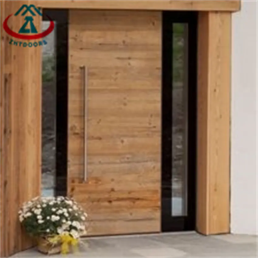 Home Exterior Wooden Doors Security Iron Luxury Aluminium Swing Door