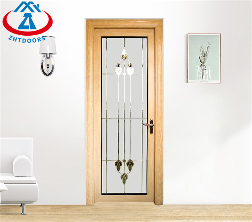 Interior Bedroom Used Single Aluminium Frosted Glass Swing Door