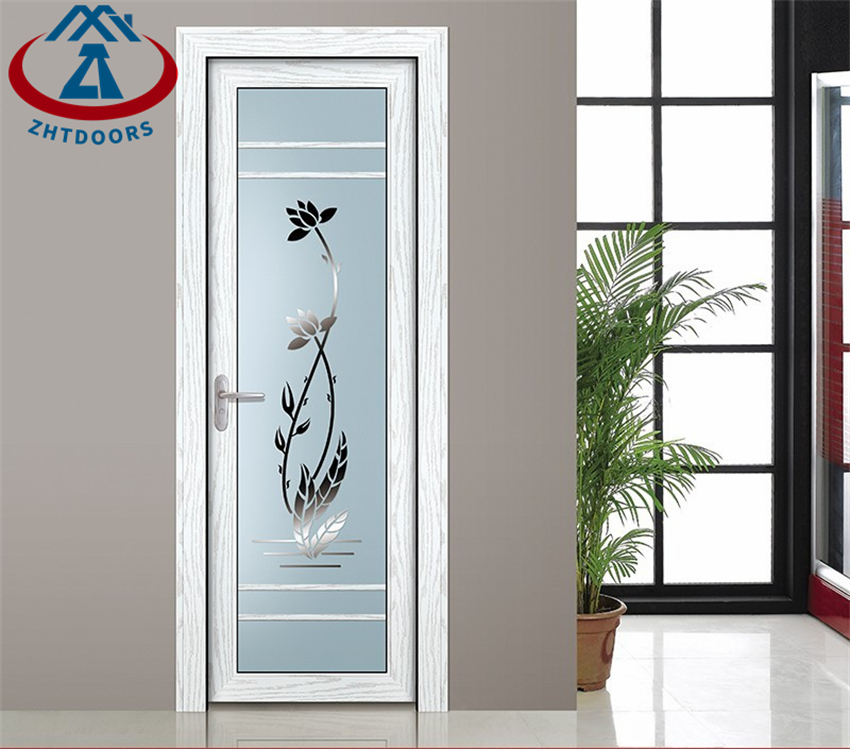 Interior Bedroom Used Single Aluminium Frosted Glass Swing Door