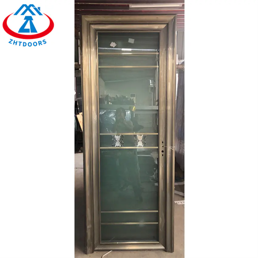 Popular Aluminium Alloy Glass Bathroom Doors Waterproof  Aluminium Swing Door