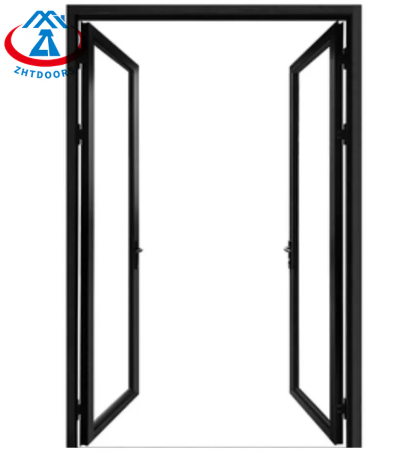 Safety Anti Theft Double Tempered Glass Exterior Aluminium Swing Door