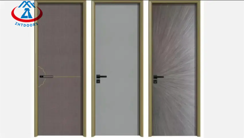 Sound Insulation Aluminum Clad Wood Doors For Bedro Swing Door
