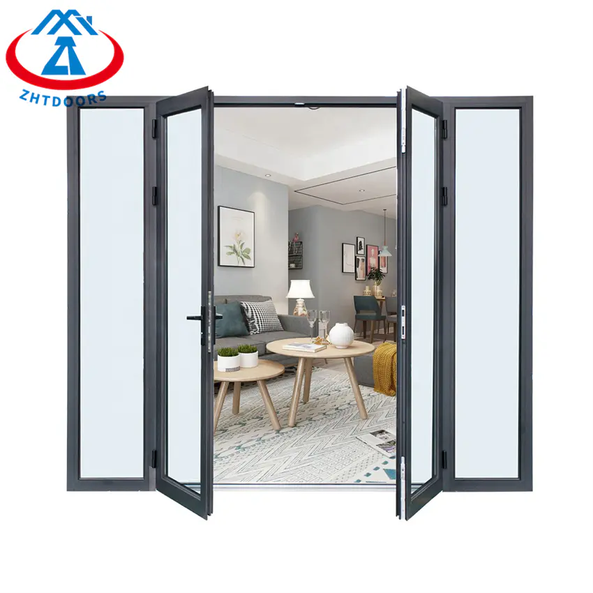 Brand Customized Size Soundproof Double Glass Aluminium Swing Door
