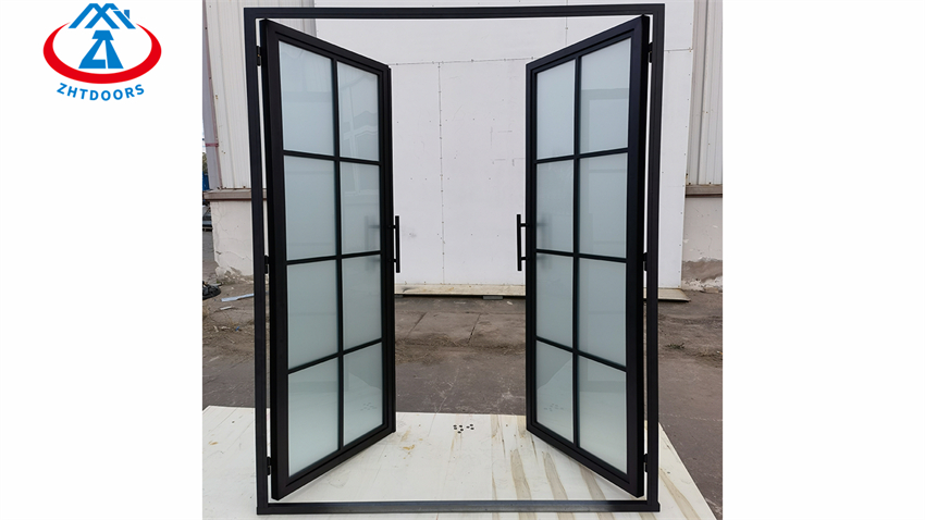 Wholesale Price Iron Casement Doors Aluminum Black Aluminium Swing Door