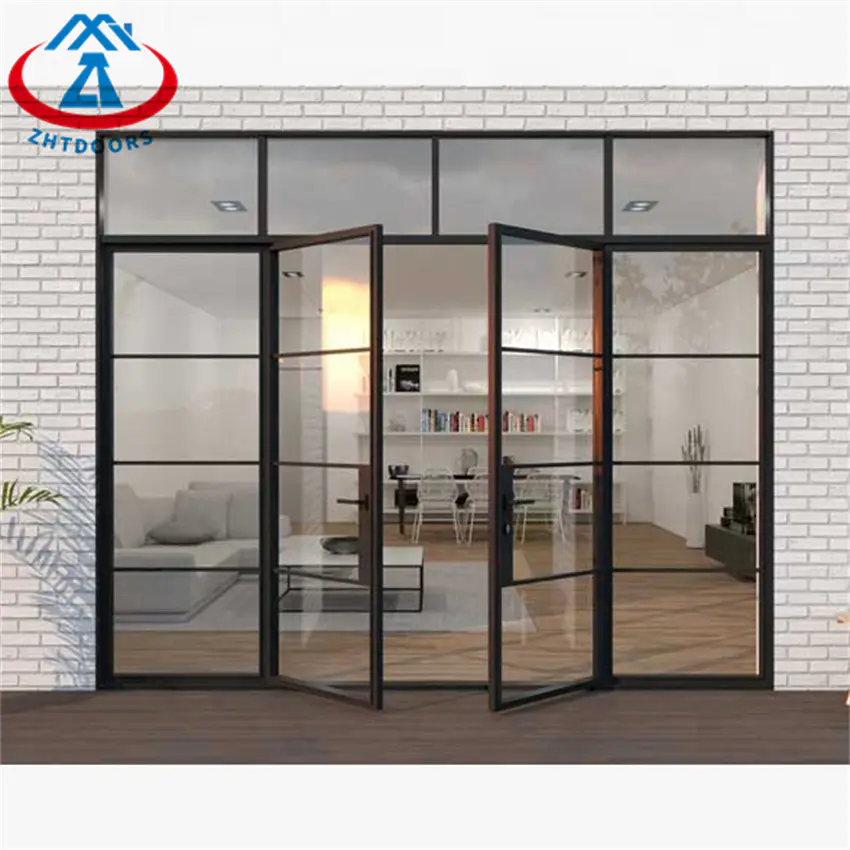 Wholesale Price Iron Casement Doors Aluminum Black Aluminium Swing Door