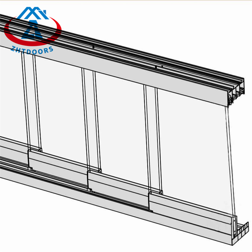 Aluminium Glass Partition Wall Frameless Glass Sliding Door