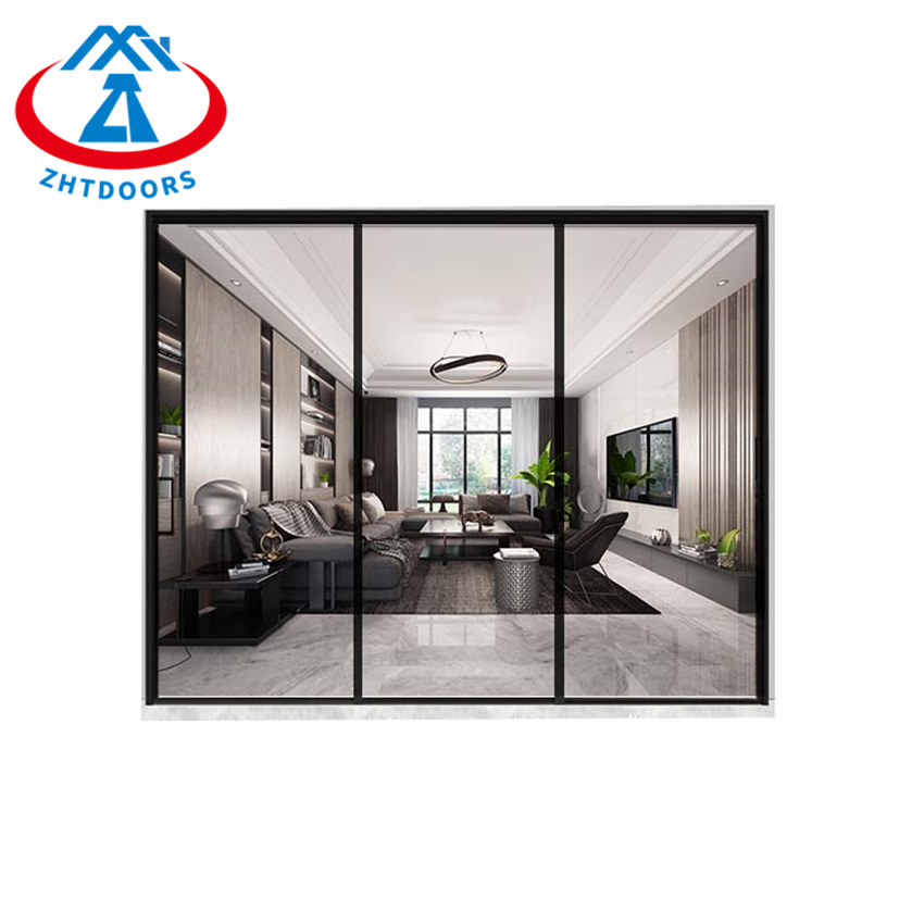 Aluminum Alloy Hanging Sliding Door With Rails Glass