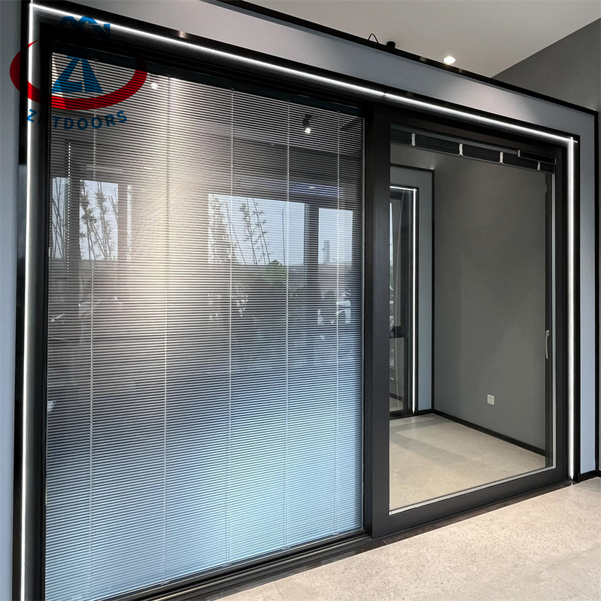 Black Safe High Quality Side Pressure Aluminium Sliding Door