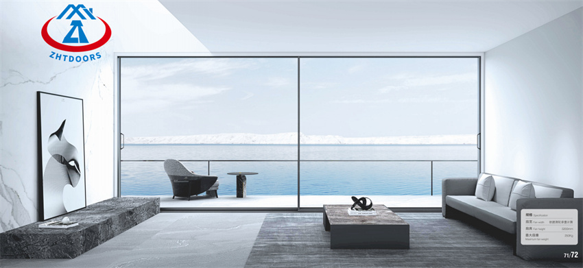 Black Safe High Quality Side Pressure Aluminium Sliding Door