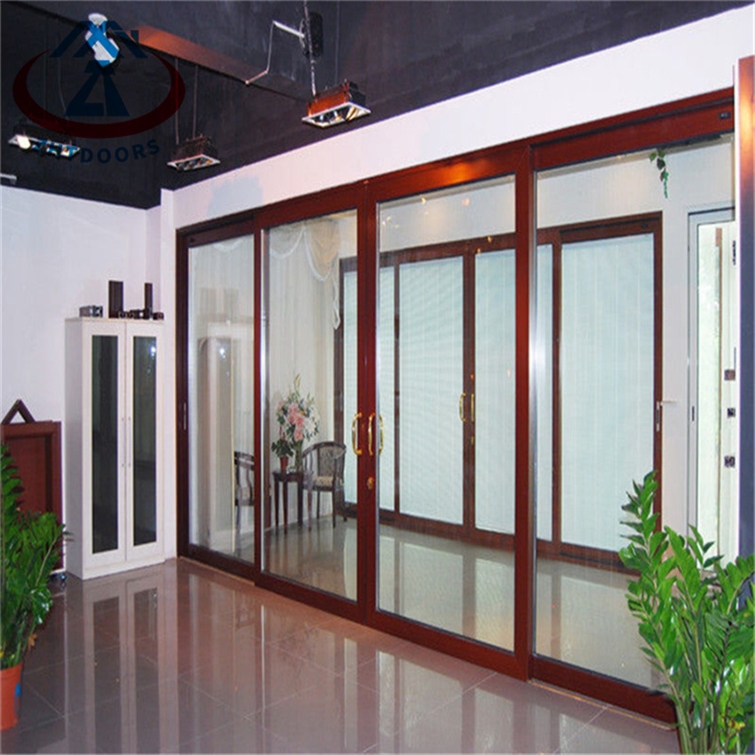 Frameless Aluminum Interior Noiseless Sliding Door Balcony Zhongtai