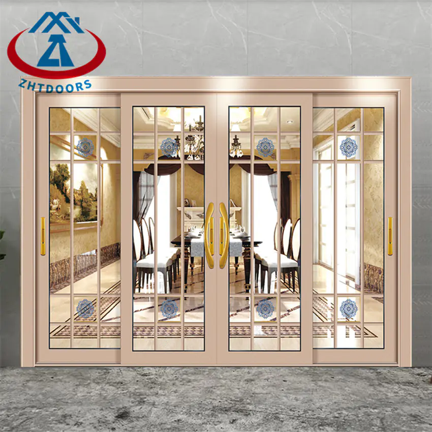 Factory Price Exterior Commercial French Double Aluminium Sliding Door