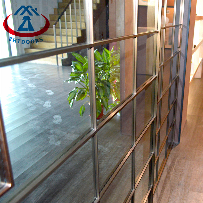 Italian Style Aluminum Alloy Grille Glass Sliding Door