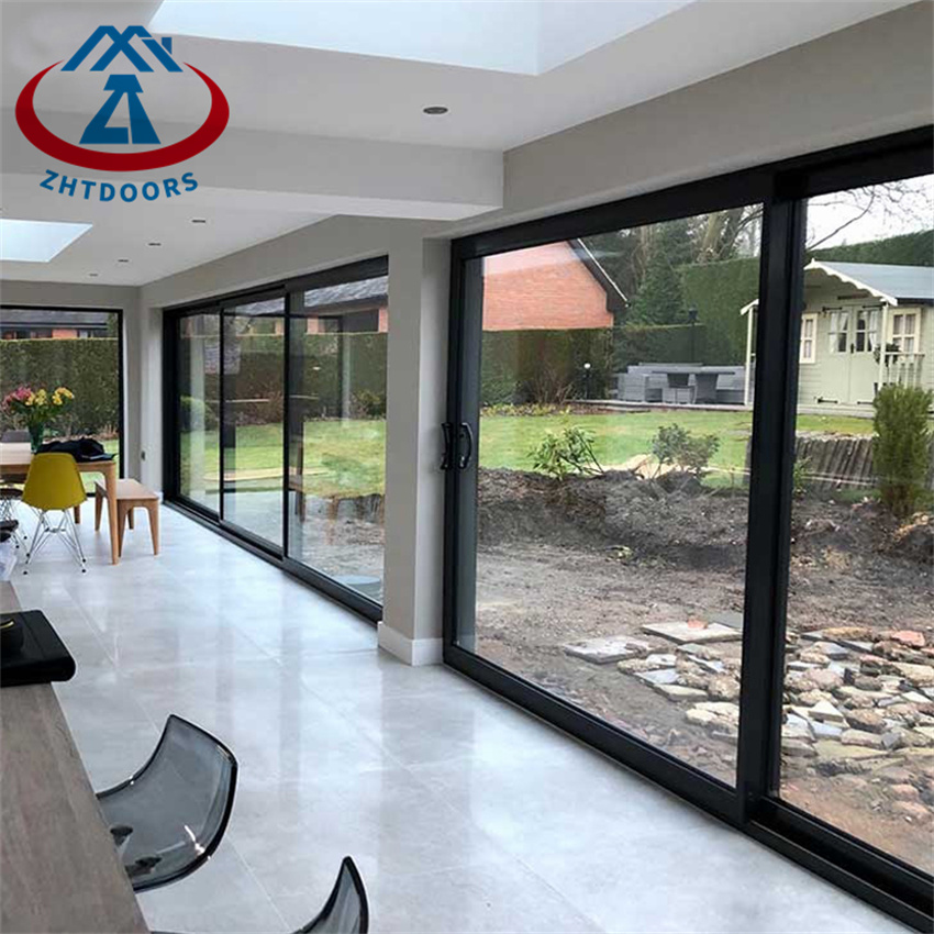 Telescopic Double Glazed Glass Design Aluminum Sliding Door