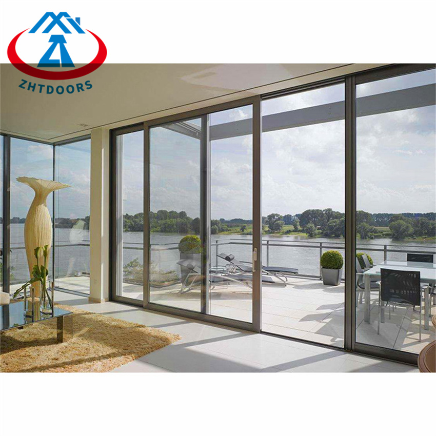 Telescopic Double Glazed Glass Design Aluminum Sliding Door