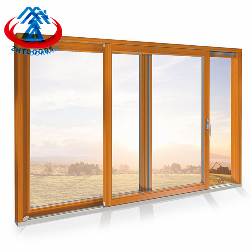 Timber Clad Aluminum Doors Wooden Glaze Sliding Door