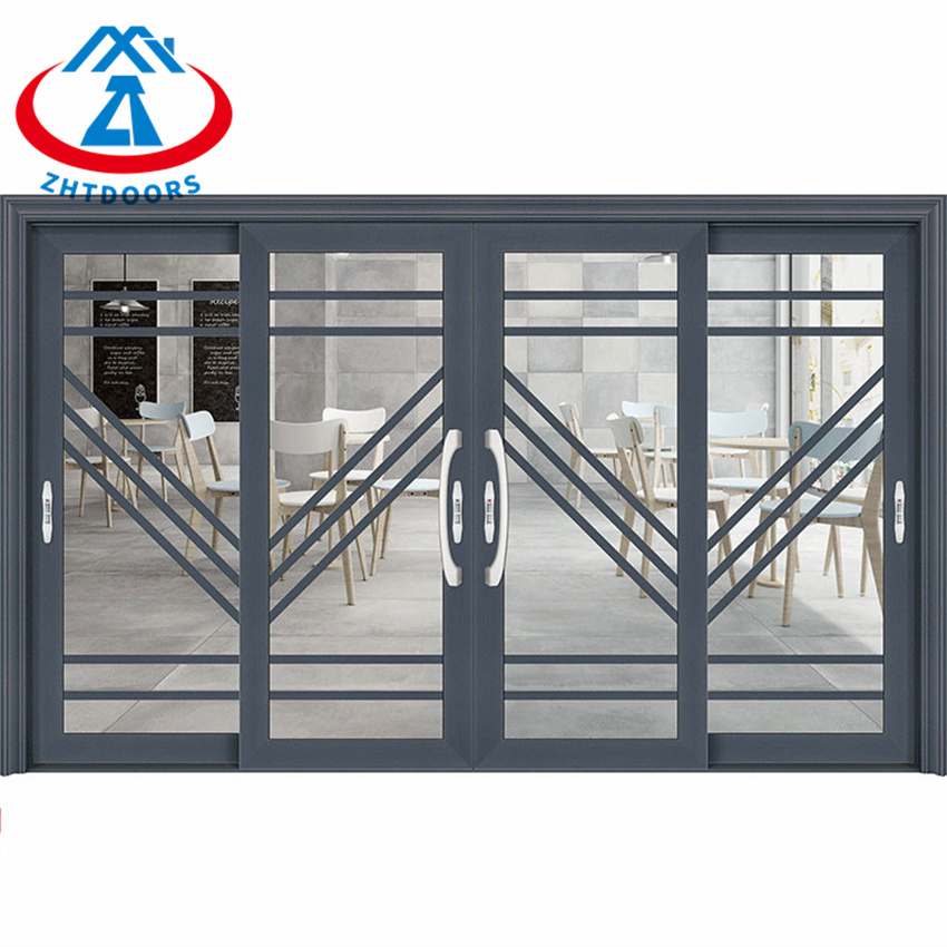 Top Grade Black Frame Aluminum Sliding Door