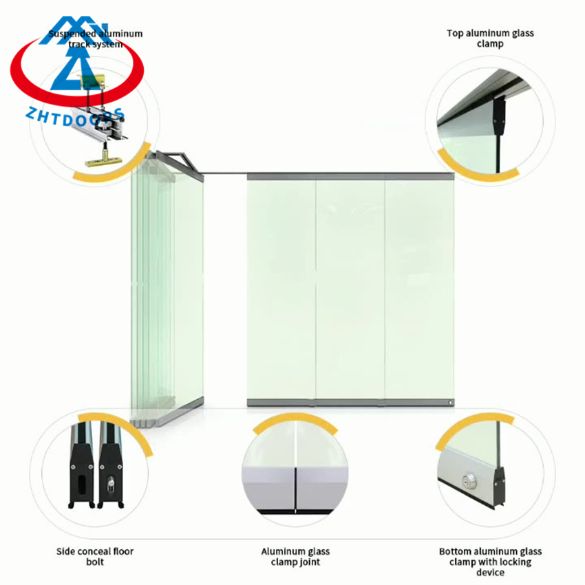 Top Hanging Aluminum Frame Glass Sliding Door