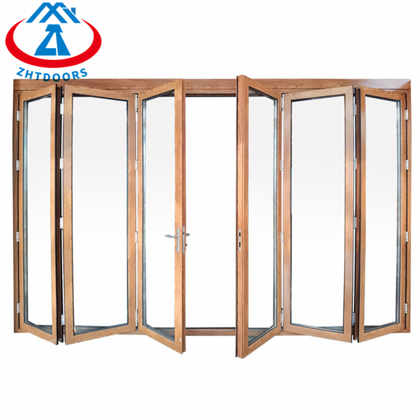 Aluminium Folding Door Customization Double Hollow Glass
