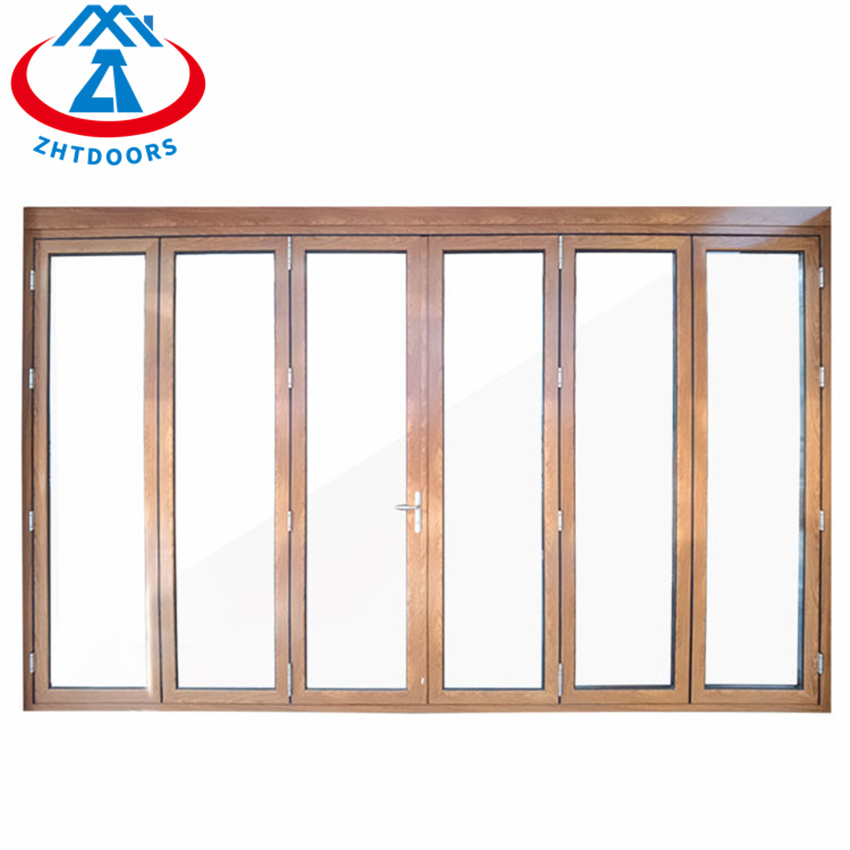 Aluminium Folding Door Customization Double Hollow Glass