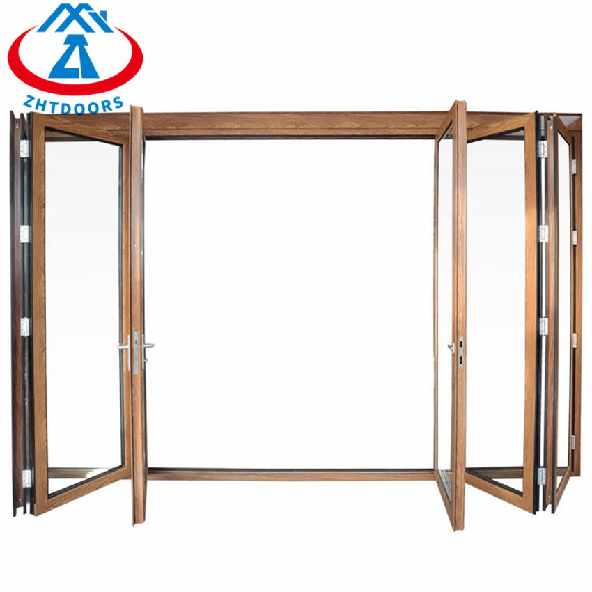 Aluminium Folding Door Customization Double Hollow Glass