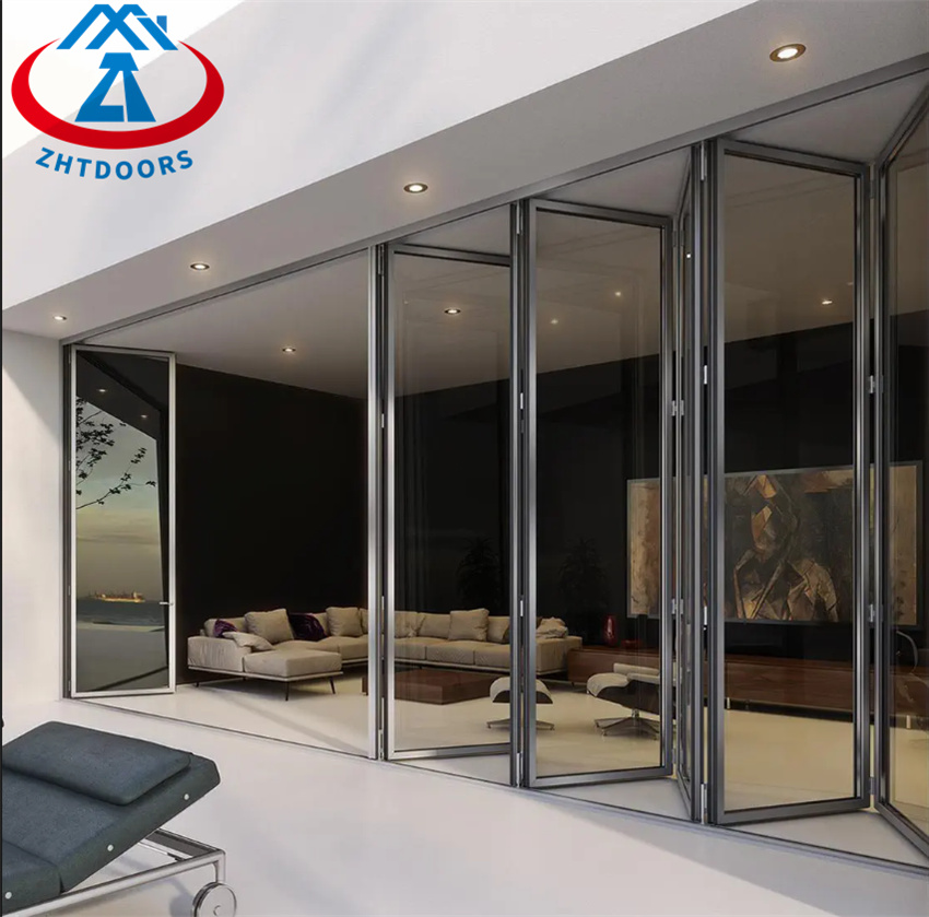 Balcony Interior Slim Folding Doors Frameless Sliding
