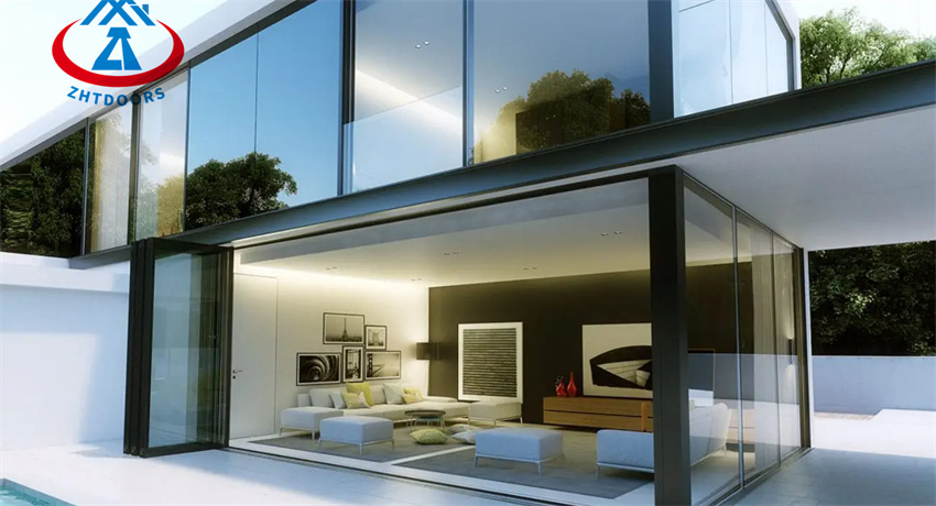 Balcony Interior Slim Folding Doors Frameless Sliding