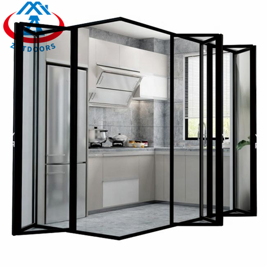 Black Color Design Bi Fold Corner Aluminium Folding Door