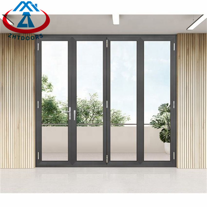 Black Color Design Bi Fold Corner Aluminium Folding Door