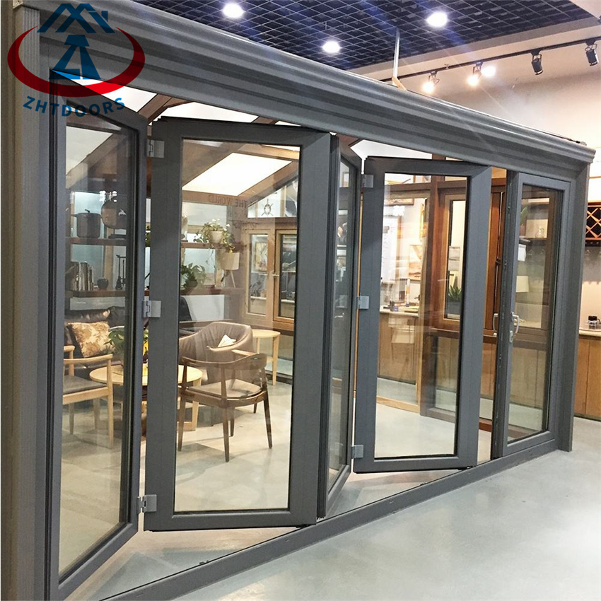 Double Glass Cheap Aluminum Bi Folding Accordion Door