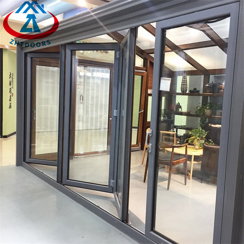 Double Glass Cheap Aluminum Bi Folding Accordion Door