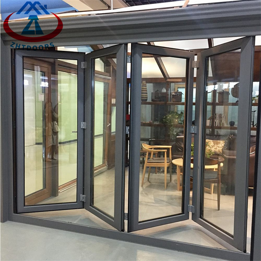 Double Glass Cheap Aluminum Bi Folding Accordion Door