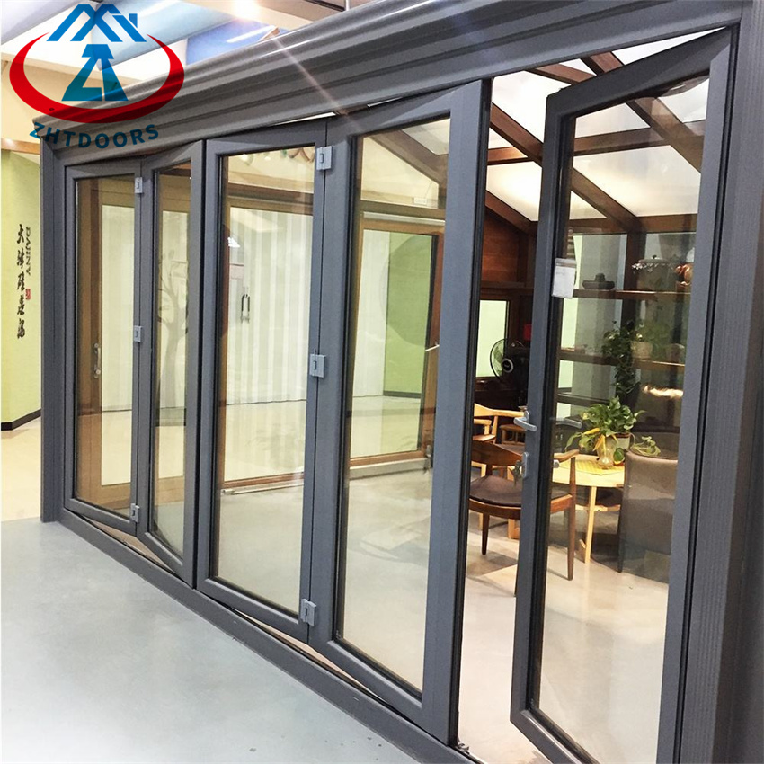 Double Glass Cheap Aluminum Bi Folding Accordion Door