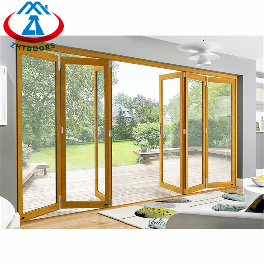 Double Glazing Bi Fold Door accordion Aluminum Glass Door